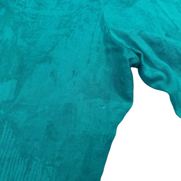 Vintage Pierre Lamonte Teal Rayon Wide Leg Pants Size M 29 Waist - Picture 6 of 8